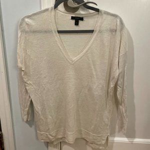 White/Ivory J. Crew 3/4 Sleeve Shirt